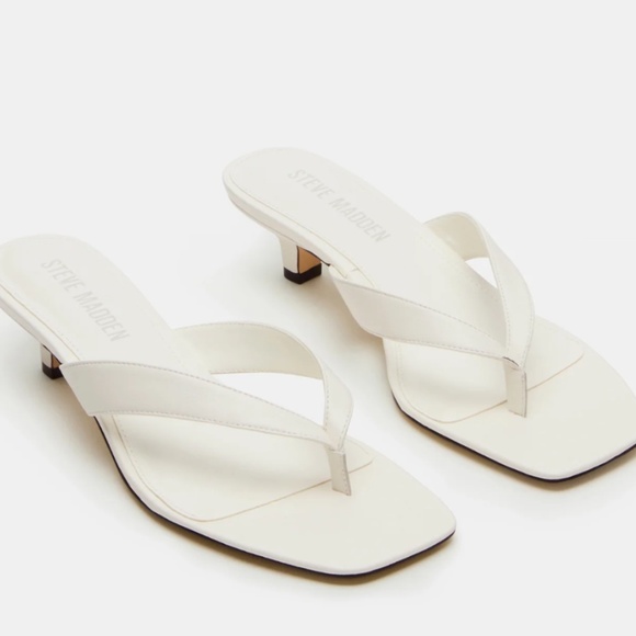 STEVE MADDEN TRACIE WHITE LEATHER - Picture 1 of 9
